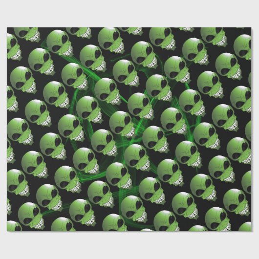 Papier Cadeau Papier à enveloppement Alien vert (Plat)