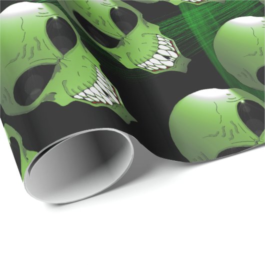Papier Cadeau Papier à enveloppement Alien vert (Coin rond)