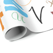 Papier Cadeau Papier à enveloppement Alphabet (Coin rond)