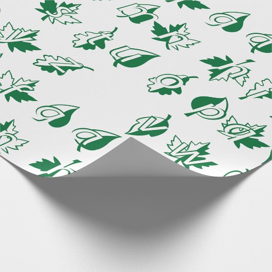 Papier Cadeau Papier à enveloppement Alphabet Vert
