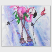 Papier Cadeau Papier à enveloppement amusant avec skieur à Flama (Plat)