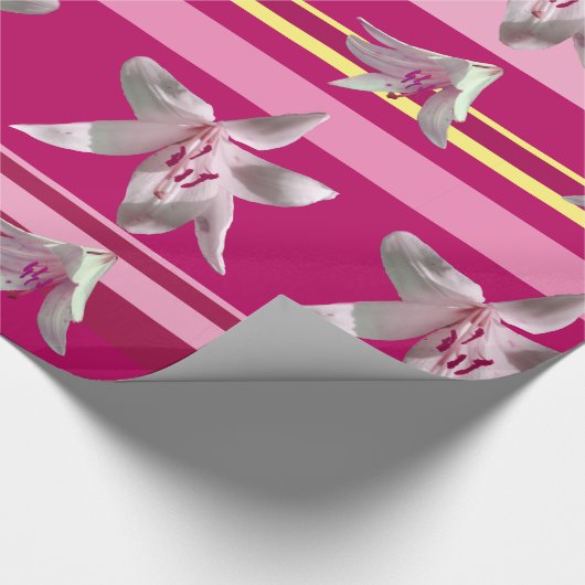 Papier Cadeau Papier à enveloppement blanc à lilium (Coin)
