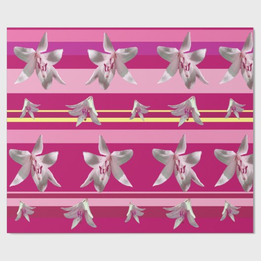 Papier Cadeau Papier à enveloppement blanc à lilium (Plat)