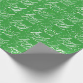 Papier Cadeau Papier à enveloppement blanc à sonneries vertes (Coin)