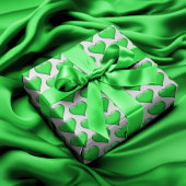 Papier Cadeau Papier à enveloppement blanc Coeur vert