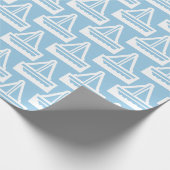 Papier Cadeau Papier à enveloppement bleu clair et blanc (Coin)