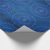 Papier Cadeau Papier à enveloppement bleu mandala brillant, 30 p (Coin)