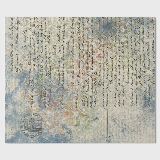 Papier Cadeau Papier à enveloppement bleu Pastel d'inspiration v (Plat)