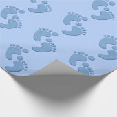 Papier Cadeau Papier à enveloppement Bleu pour bébé Garçon (Coin)