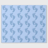 Papier Cadeau Papier à enveloppement Bleu pour bébé Garçon (Plat)