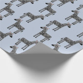 Papier Cadeau Papier à enveloppement bleu Zebra (Coin)