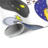 Papier Cadeau Papier à enveloppement brillant, Aliens de vaissea (Coin rond)