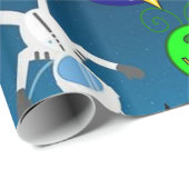 Papier Cadeau Papier à enveloppement brillant, Aliens de vaissea (Coin rond)