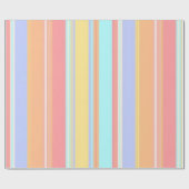Papier Cadeau Papier à enveloppement brillant Bande pastel (Plat)