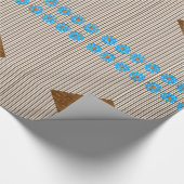 Papier Cadeau Papier à enveloppement brillant Brown rayures Fleu (Coin)