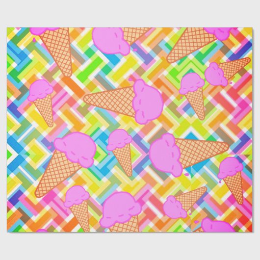 Papier Cadeau Papier à enveloppement brillant, Crème glacée Past (Plat)