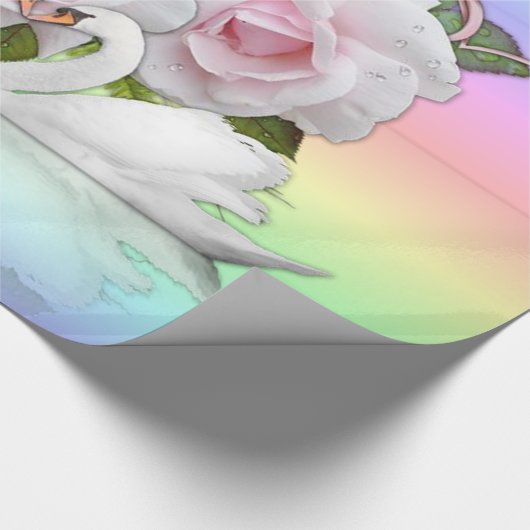 Papier Cadeau Papier à enveloppement brillant, Cygne blanc paste (Coin)