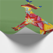 Papier Cadeau Papier à enveloppement brillant de cerf coloré (Coin)