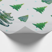 Papier Cadeau Papier à enveloppement brillant des arbres de Noël (Coin)
