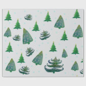Papier Cadeau Papier à enveloppement brillant des arbres de Noël (Plat)