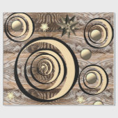 Papier Cadeau Papier à enveloppement brillant en bois (Plat)