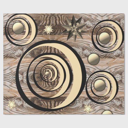 Papier Cadeau Papier à enveloppement brillant en bois (Plat)