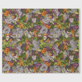 Papier Cadeau Papier à enveloppement brillant Halloween éffrayan (Plat)