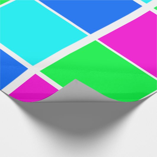 Papier Cadeau Papier à enveloppement brillant, rose bleu vert (Coin)