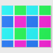 Papier Cadeau Papier à enveloppement brillant, rose bleu vert (Plat)