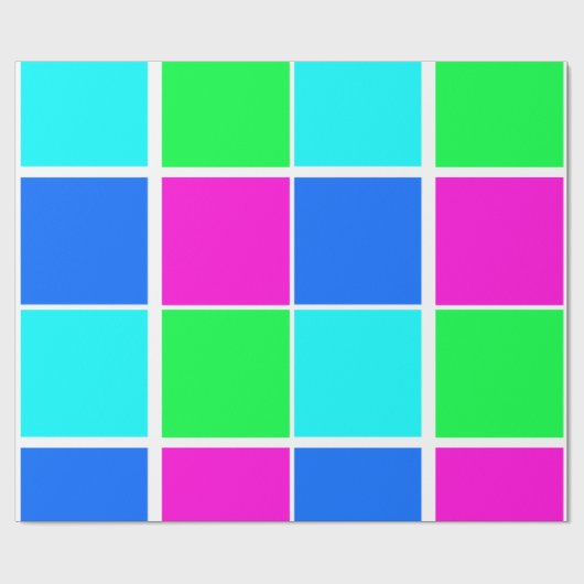 Papier Cadeau Papier à enveloppement brillant, rose bleu vert (Plat)