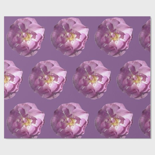 Papier Cadeau Papier à enveloppement brillant rose Roses (Plat)