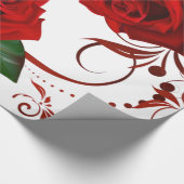 Papier Cadeau Papier à enveloppement brillant Rose rouge (Coin)