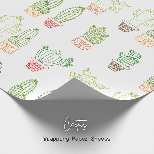 Papier Cadeau Papier à enveloppement Cactus Vibrant