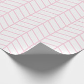 Papier Cadeau Papier à enveloppement Chevron - Rose clair sur bl (Coin)