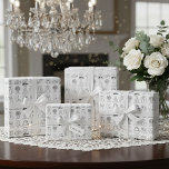 Papier Cadeau Papier à enveloppement chic "Just Married"<br><div class="desc">Préparez-vous à impressionner le couple heureux avec du papier d'emballage qui est aussi spécial que leur jour. Ce papier exquis présente un motif propre et dessiné à la main de symboles mariages intemporels - de la robe de mariée au costume de marié en passant par le gâteau et les anneaux...</div>