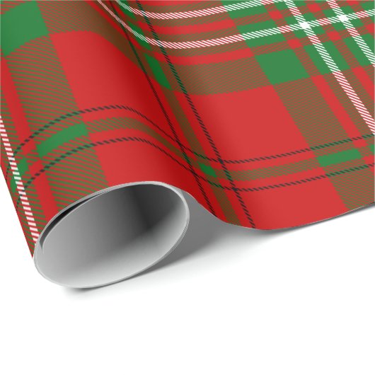 Papier Cadeau Papier à enveloppement Clan Scott Red Tartan (Coin rond)