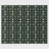 Papier Cadeau Papier à enveloppement classique noir vert (Plat)