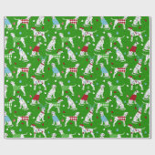 Papier Cadeau Papier à enveloppement dalmate de Noël (Plat)
