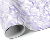 Papier Cadeau Papier à enveloppement d'aquarelle lavande (Coin rond)