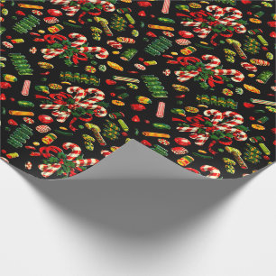 Papier Cadeau Papier à enveloppement de bonbons de Noël des an