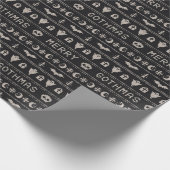 Papier Cadeau Papier à enveloppement de chandail de Noël gothiqu (Coin)