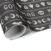 Papier Cadeau Papier à enveloppement de chandail de Noël gothiqu (Coin rond)