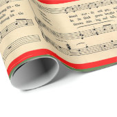 Papier Cadeau Papier à enveloppement de chansons de Noël (Coin rond)