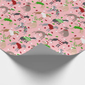 Papier Cadeau Papier à enveloppement de chien gris italien de No (Coin)