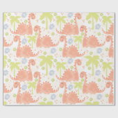 Papier Cadeau Papier à enveloppement de dinosaure peint (Plat)