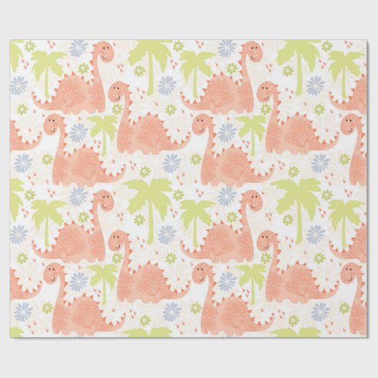 Papier Cadeau Papier à enveloppement de dinosaure peint (Plat)