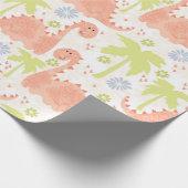 Papier Cadeau Papier à enveloppement de dinosaure peint (Coin)