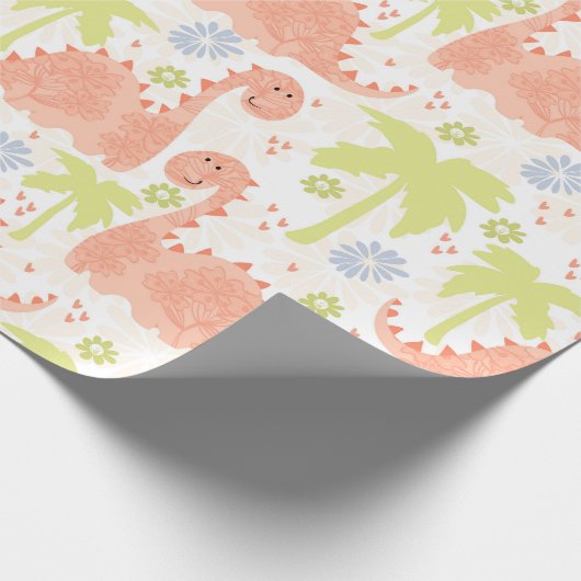 Papier Cadeau Papier à enveloppement de dinosaure peint (Coin)