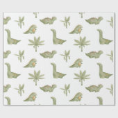 Papier Cadeau Papier à enveloppement de dinosaure pour bébé (Plat)