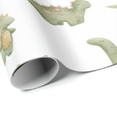 Papier Cadeau Papier à enveloppement de dinosaure pour bébé (Coin rond)